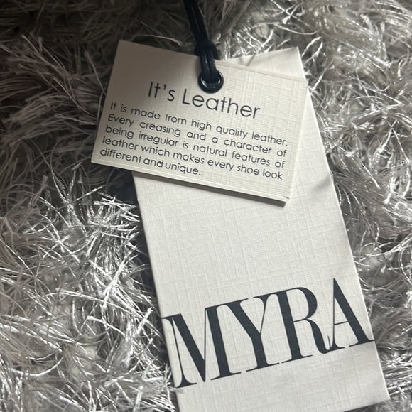 Leather booties with hand tooled detailing, hair-on and belted accent, new, Myra - Picture 10 of 16